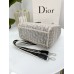 Женская сумка клатч Кристиан Диор молочная с текстильными ручками Dior