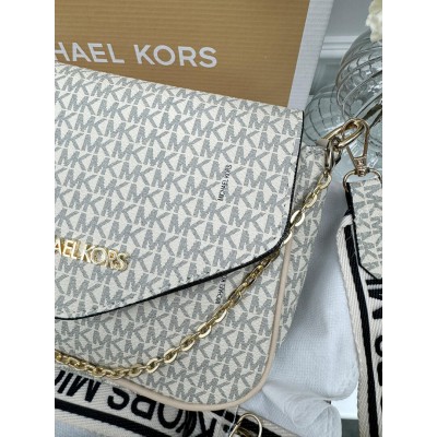 Сумка жіноча Michael Kors крос-боді 2 в 1 Майкл Корс молочна
