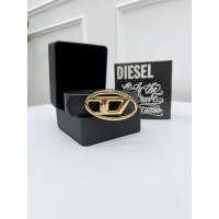 Женский ремень пояс Diesel Дизель черный + золото