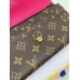 Женский кошелек Louis Vuitton коричневый+ малиновый большой конверт  Луи Виттон