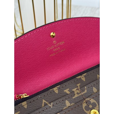 Женский кошелек Louis Vuitton коричневый+ малиновый большой конверт  Луи Виттон