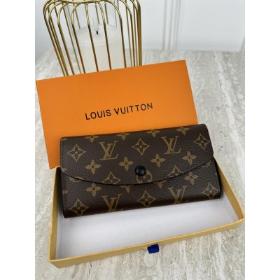 Жіночий гаманець Louis Vuitton коричневий+ чорний великий конверт Луї Віттон