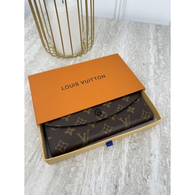 Женский кошелек Louis Vuitton коричневый+ черный большой конверт  Луи Виттон