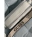 Сумка жіноча бежевий стьобаний Guess Гесс крос-боді