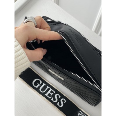 Сумка жіноча чорний стьобаний Guess Гесс крос-боді