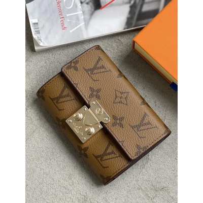 Женский кошелек Louis Vuitton коричневый моногамм с коробкой мини Луи Виттон