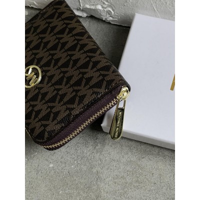 Гаманець Michael Kors, Майкл Корс жіночий міні з лого коричневий