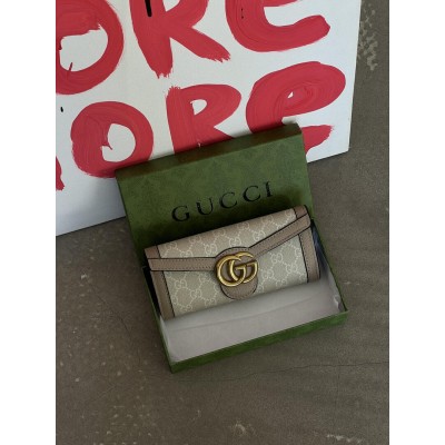Гаманець жіночий Gucci Marmont молочний великий з коробкою Гуччі