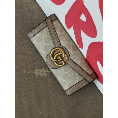 Гаманець жіночий Gucci Marmont молочний великий з коробкою Гуччі
