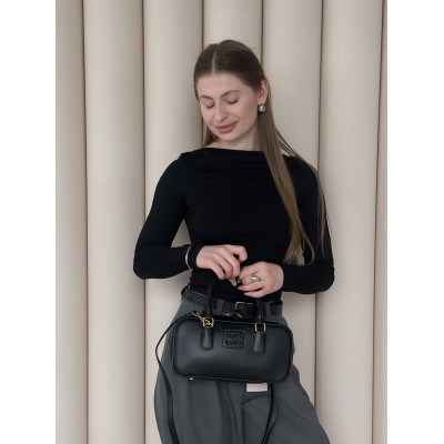 Сумка женская Miu Miu Arcadie Leather Bag черный кросс боди Миу Миу Medium