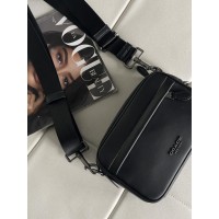 Чоловічі сумки COACH GRAHAM CROSSBODY через плече чорний класичний Коуч