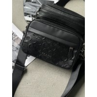 Чоловічі сумки COACH GRAHAM CROSSBODY через плече чорний стьобаний Коуч