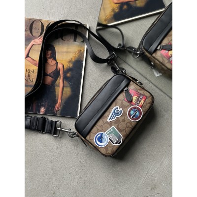 Мужская сумка COACH GRAHAM CROSSBODY через плечо бежевый Коуч Мужская сумка COACH GRAHAM CROSSBODY через плечо бежевый Коуч