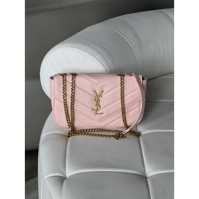 Жіноча сумка Yves Saint Laurent Loulou leather bag через рожеве плече Лоран Medium size Жіноча сумка Yves Saint Laurent Loulou leather bag через рожеве плече Лоран Medium size