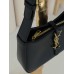 Жіноча сумка Yves Saint Laurent Le 5 A 7 гладкий YSL Ів Сен Лоран чорний золото клатч