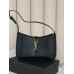 Жіноча сумка Yves Saint Laurent Le 5 A 7 гладкий YSL Ів Сен Лоран чорний золото клатч