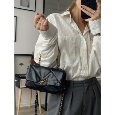 Сумка жіноча клатч Chanel 19 Chain Shoulder Bag через плече чорний Шанель