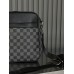 Чоловіча сумка месенджер Луї Віттон через сірий плече в клітинку Louis Vuitton