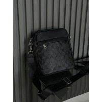 Чоловічі сумки месенджер Коуч через плече чорний Coach