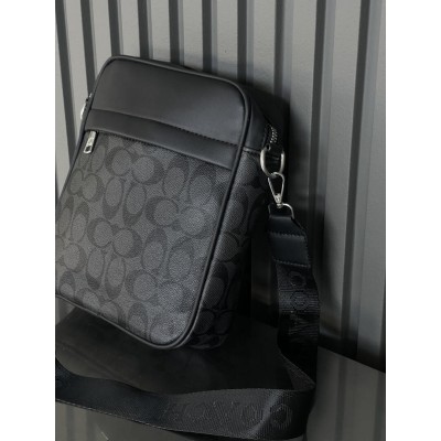 Чоловічі сумки месенджер Коуч через плече чорний Coach