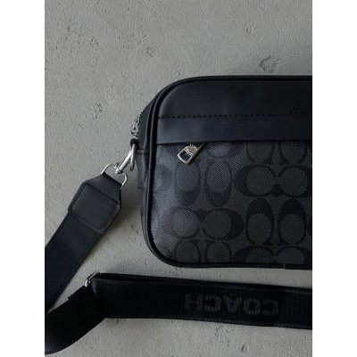 Чоловіча сумка месенджер Coach Graham крос боді через чорний плече Коуч