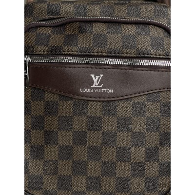 Чоловіча сумка месенджер Louis Vuitton через коричневий плече в клітку Луї Віттон