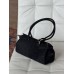 Жіноча сумка Prada Bonnie Medium Suede Shoulder Bag через плече чорний замша Прада