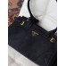 Жіноча сумка Prada Bonnie Medium Suede Shoulder Bag через плече чорний замша Прада