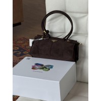 Сумка жіноча Prada Bonnie Medium Suede Shoulder Bag через плече шоколадний замша Прада