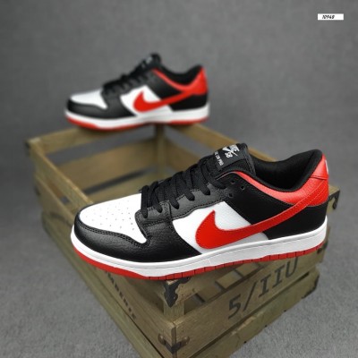 Nike SB Dunk Low Pro Белые с черным с красным, Размер 43