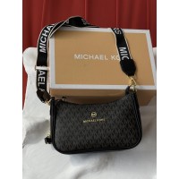 Сумка женская Michael Kors Jet Set Charm темно коричневый на широком ремне Майкл Корс