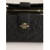Кошелек женский Coach черный стеганый книжка LUX Коуч
