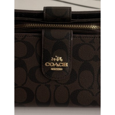 Кошелек женский Coach шоколадный книжка LUX Коуч