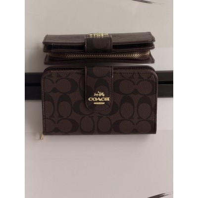 Кошелек женский Coach шоколадный книжка LUX Коуч Кошелек женский Coach шоколадный книжка LUX Коуч
