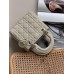 Сумка жіноча Christian Dior Lady My ABCBag через плече молочний/сірий матовий Small Діор (Premium)