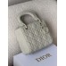 Сумка жіноча Christian Dior Lady My ABCBag через плече молочний/сірий матовий Small Діор (Premium)