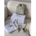 Сумка жіноча Christian Dior Lady My ABCBag через плече молочний/сірий матовий Small Діор (Premium)