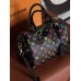 Женская сумка Louis Vuitton Speedy 25 бочонок черный моногам через плечо Луи Виттон