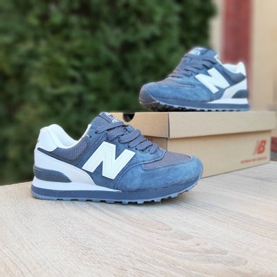 New Balance 574 Classic серые с белым, Размер 38