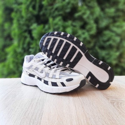 Nike P-6000 Sail Wolf Grey белые с черным, Размер 37