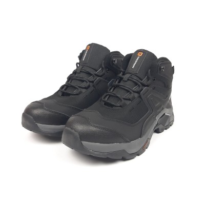 Salomon Quest Element Gtx черные на серой белой надпись, Размер 46