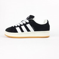 Adidas CAMPUS Чорні з білим на бежевій ступні, Розмір 39