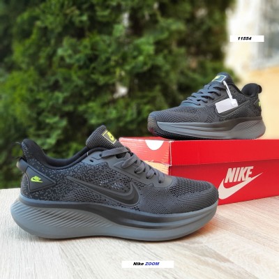 Nike ZOOM темно серые с салатовым, Размер 41