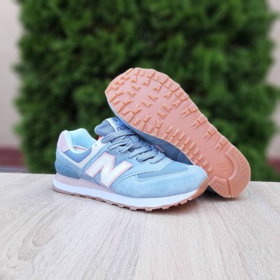 New Balance 574 голубые с розовым, Размер 37