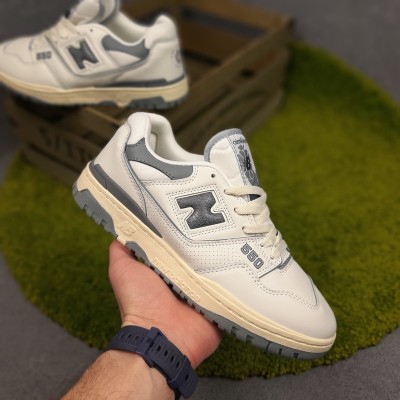 New Balance 550 білі з сірим шкіра, Розмір 42
