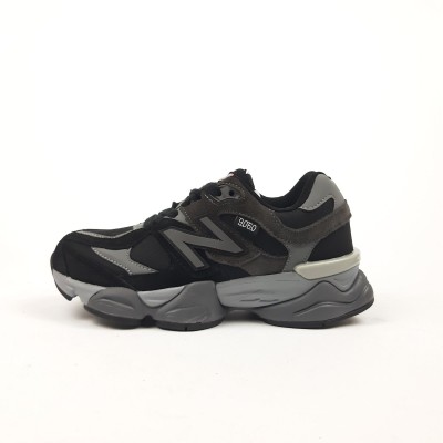 New Balance 9060 чорні з сірим на сірій, Розмір 36