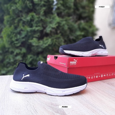 PUMA тапкі мокасіни сліпони чорні з білим, Розмір 45