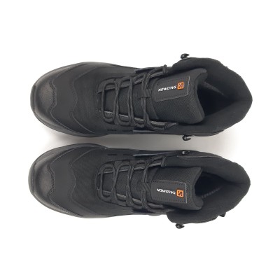 Salomon Quest Element Gtx черные на серой белой надпись, Размер 46